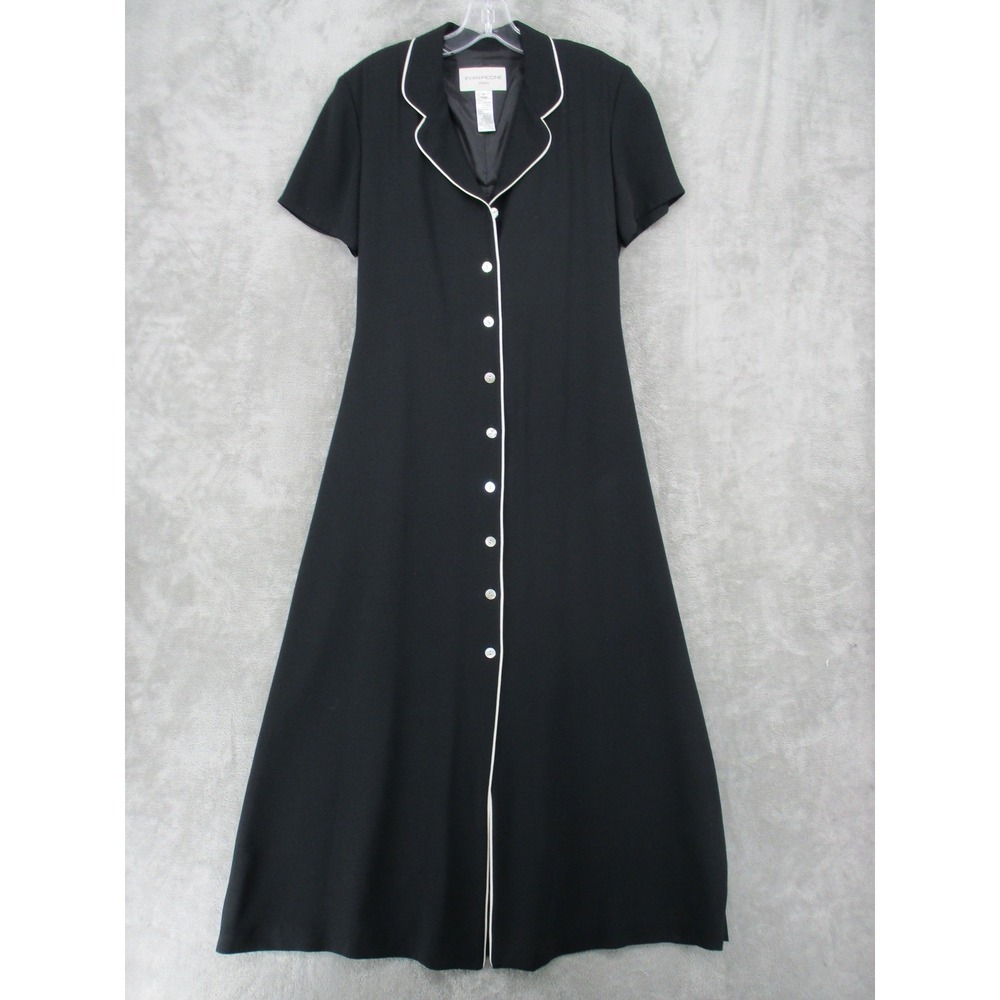 Vintage Evan Picone Dress Womens 8 Modest Button Front Modest Career Feminine‎
